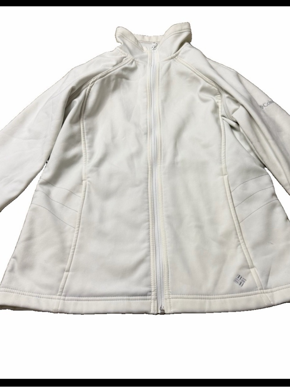 Columbia Cream/White Cozy Fleece Full-Zip size small few stains tiny